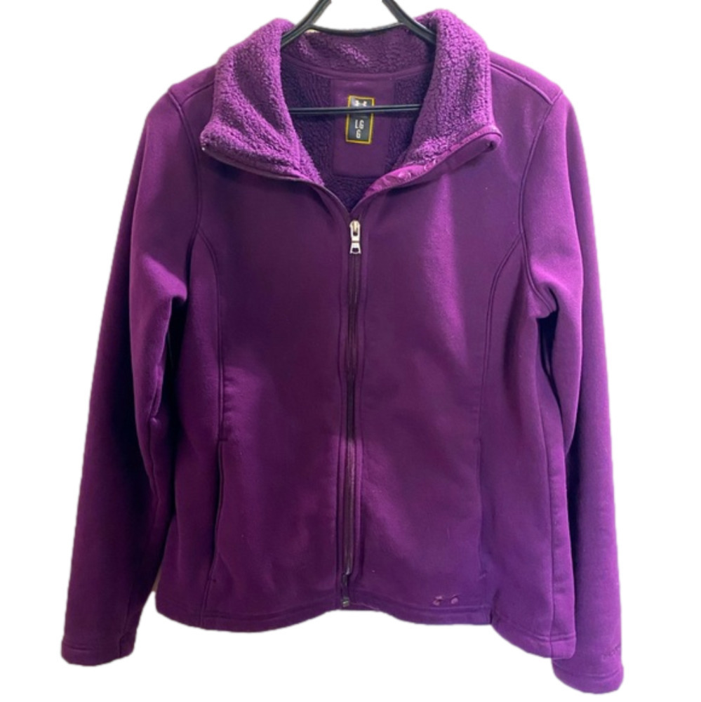 Under Armour Sz Large Women's UA Storm Fleece Lined Jacket Full Zip Purple